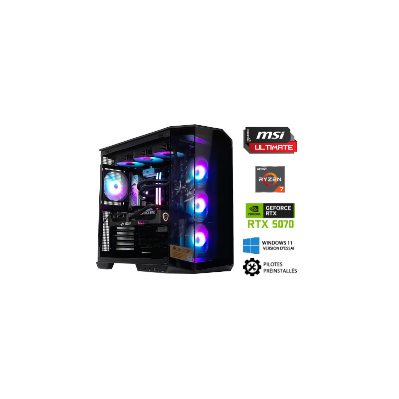 ares arena – ryzen 7 9800x3d – rtx5070 – 32 go ddr5 – ssd 1 to — dino 655 pwd by msi