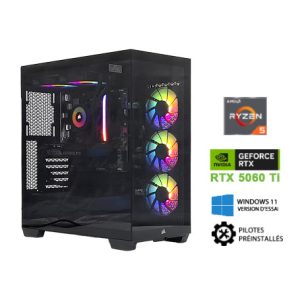 PC Gamer – AMD Ryzen 5 – RTX5060TI 8 Go – 16 Go DDR5 – SSD 1 To